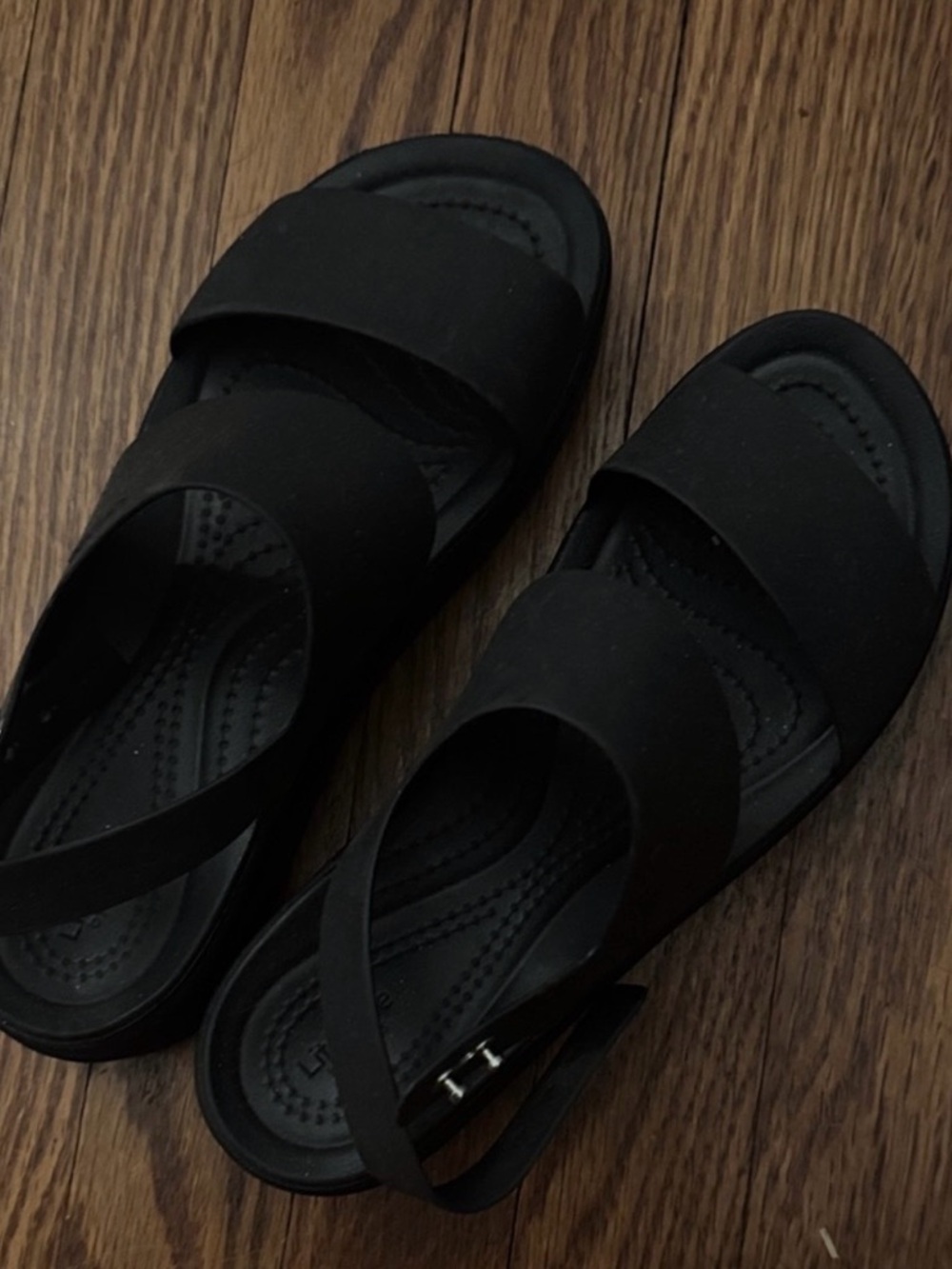 CROCS Women’s Black Dual-Strap Comfort Sandals